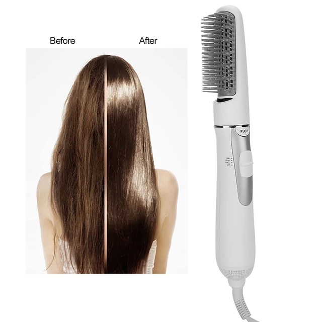Alt view image 13 of 14 - 2-In-1 Electric Hair Dryer Styling Tool - Blow Dryer Brush with Teasing Comb, 3 Gear Adjustable Hair Straightener (US Plug)