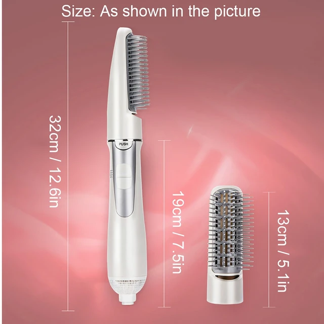 Alt view image 12 of 14 - 2-In-1 Electric Hair Dryer Styling Tool - Blow Dryer Brush with Teasing Comb, 3 Gear Adjustable Hair Straightener (US Plug)