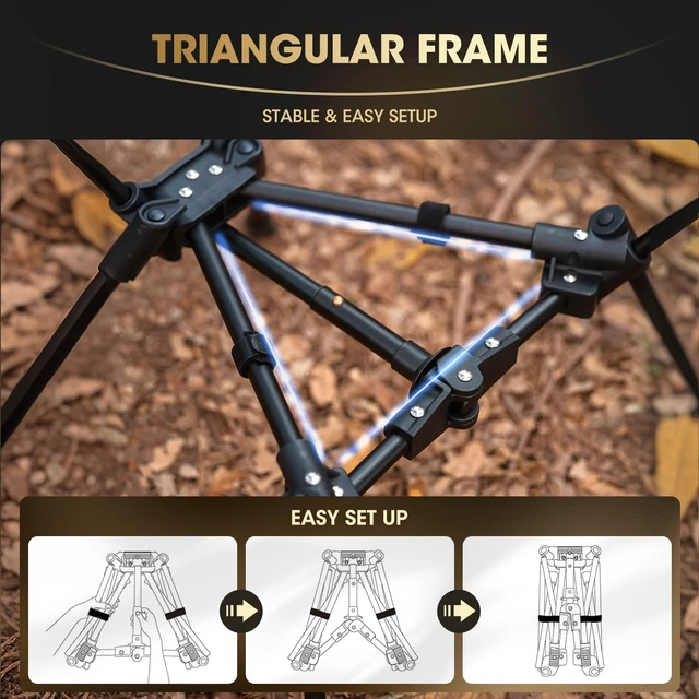 Alt view image 13 of 14 - Portable Camping Chair Backpacking Chair - The 4th Generation Ultralight Folding Chair - Compact, Lightweight Foldable Chairs for Hiking Mountaineering, Beach (Black-1Pack)