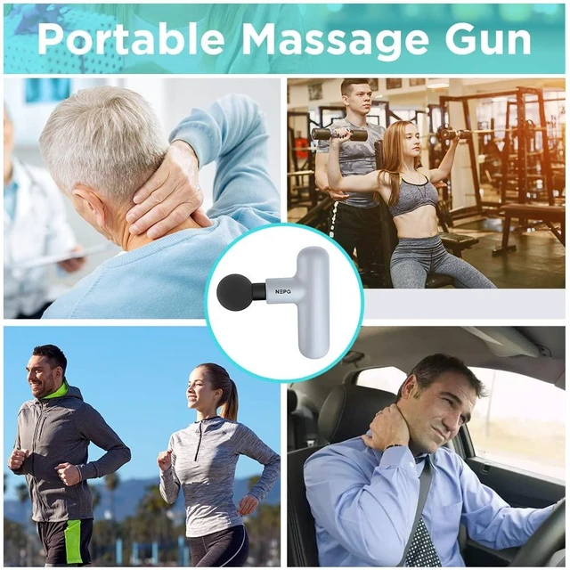 Alt view image 12 of 14 - Mini Massage Gun, SK6 Fascial Gun Portable Deep Tissue Percussion Muscle Back Head Massager for Pain Relief with 4 Massage Heads 4 Speed High-Intensity Vibration Rechargeable (Gray)