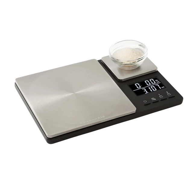Alt view image 14 of 14 - KQ909 Dual Platform Digital Kitchen and Food Scale, 11 pound capacity and Precision 16oz capacity, Black with Stainless Steel