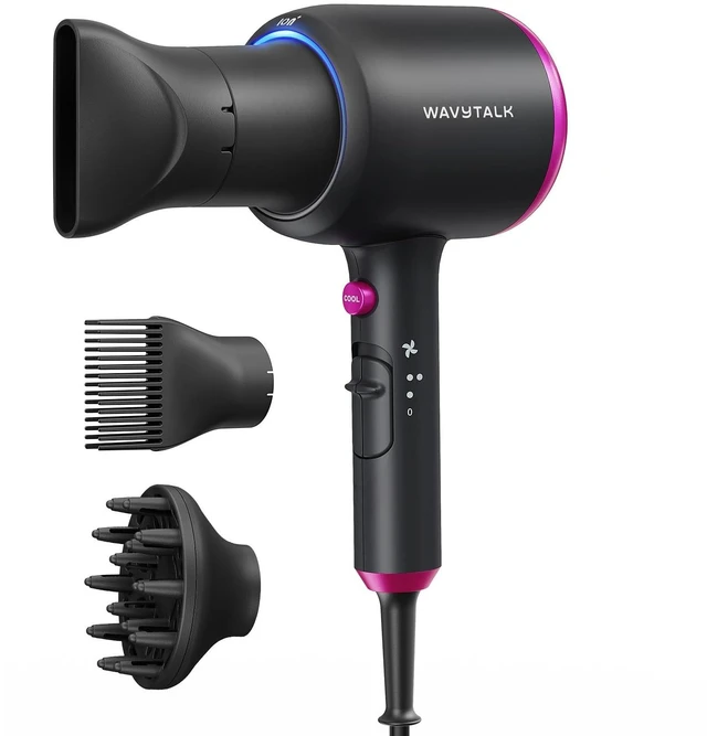 Alt view image 8 of 14 - Blown Away Ionic Hair Dryer with Diffuser for Curly Hair | 1875W Fast Drying, 3 Attachments for All Hair Types, Ceramic Healthy Shine, Lightweight & Quiet (Black)