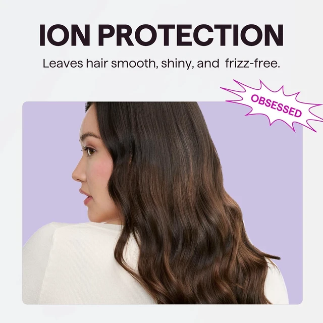 Alt view image 12 of 14 - Blown Away Ionic Hair Dryer with Diffuser for Curly Hair | 1875W Fast Drying, 3 Attachments for All Hair Types, Ceramic Healthy Shine, Lightweight & Quiet (Black)