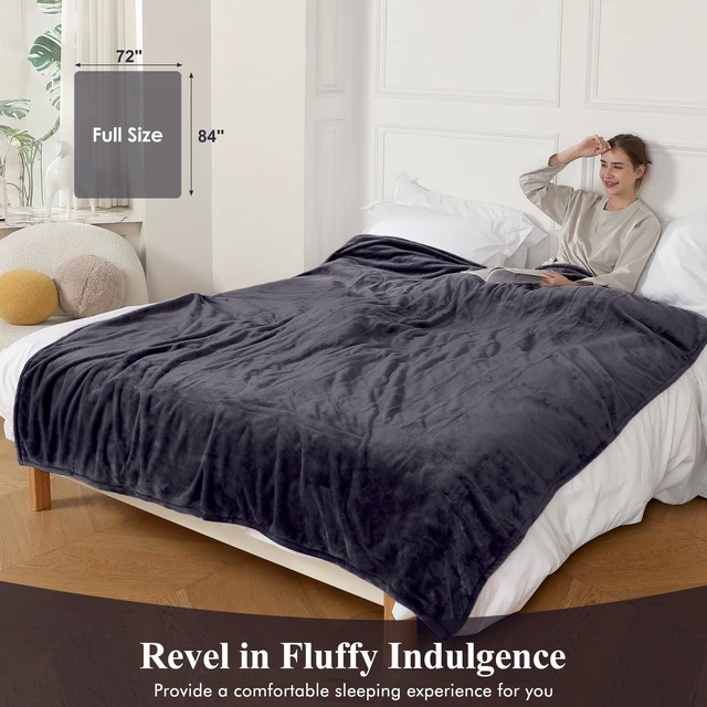 Alt view image 12 of 14 - Heated Blanket Electric Blanket Full Size, Super Soft Cozy Upgraded Flannel Heating Blanket with 6 Heating Levels & 1-10 Hours Auto Off, Fast Heating & Overheat Protection, 72" x 84", Dark Gray