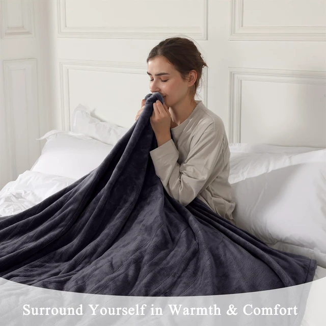 Alt view image 14 of 14 - Heated Blanket Electric Blanket Full Size, Super Soft Cozy Upgraded Flannel Heating Blanket with 6 Heating Levels & 1-10 Hours Auto Off, Fast Heating & Overheat Protection, 72" x 84", Dark Gray