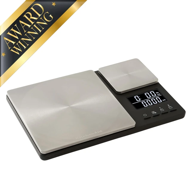 Alt view image 9 of 14 - KQ909 Dual Platform Digital Kitchen and Food Scale, 11 pound capacity and Precision 16oz capacity, Black with Stainless Steel