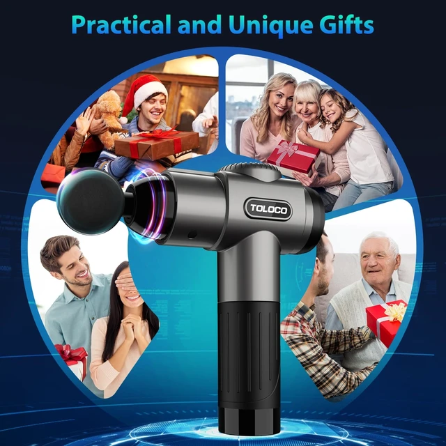 Alt view image 14 of 14 - Massage Gun, Deep Tissue Back Massage for Athletes for Pain Relief, Percussion Massager with 10 Massages Heads & Silent Brushless Motor, Fathers Day Dad Gifts, Grey