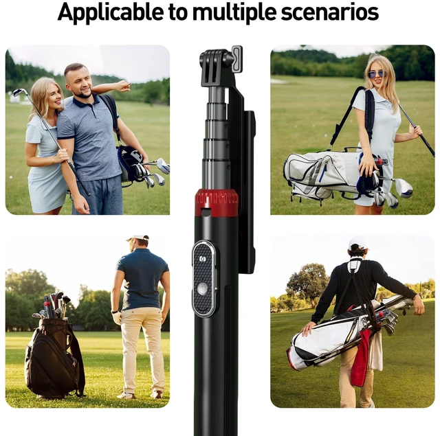 Alt view image 8 of 12 - 62" Phone Tripod & Selfie Stick for Golf Training | Extendable Cell Phone Tripod Stand with Wireless Remote and Phone Holder, Golf Training Aid - Compatible with iPhone Android