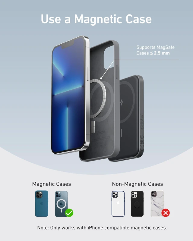 Alt view image 13 of 14 - 621 MagGo Power Bank, 5,000mAh Magnetic Portable Charger | Travel Essential Battery Pack with USB-C Cable, Compatible with iPhone 16 / 15 / 14 / 13 / 12 Series