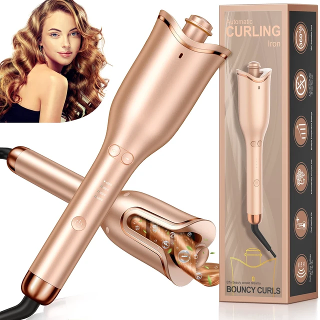Alt view image 14 of 14 - Automatic Curling Iron, Professional Automatic Hair Curler with 1" Curling Wand Large Slot & 4 Temperature & 3 Timer, Dual Voltage Anti-Tangle Rotating Curling Iron with Auto Shut-Off for Hair Styling