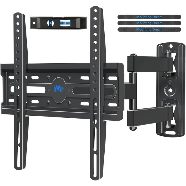 Alt view image 8 of 14 - TV Wall Mount Swivel and Tilt for 26-55 Inch TV up to 60 lbs | TV Mount Perfect Center Design, Full Motion TV Mount Bracket with Articulation, Max VESA 400x400mm, MD2377