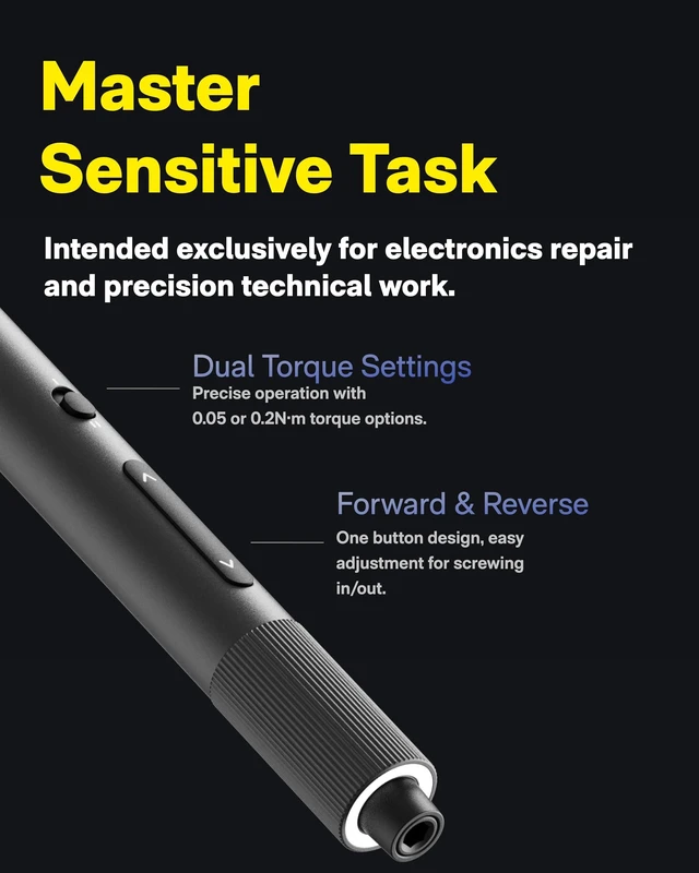 Alt view image 10 of 14 - 25-in-1 ADV Mini Electric Screwdriver Set with LED & Dual Torque | Professional Repair Tools for Technicians, Engineers, and DIY Electronics Maintenance