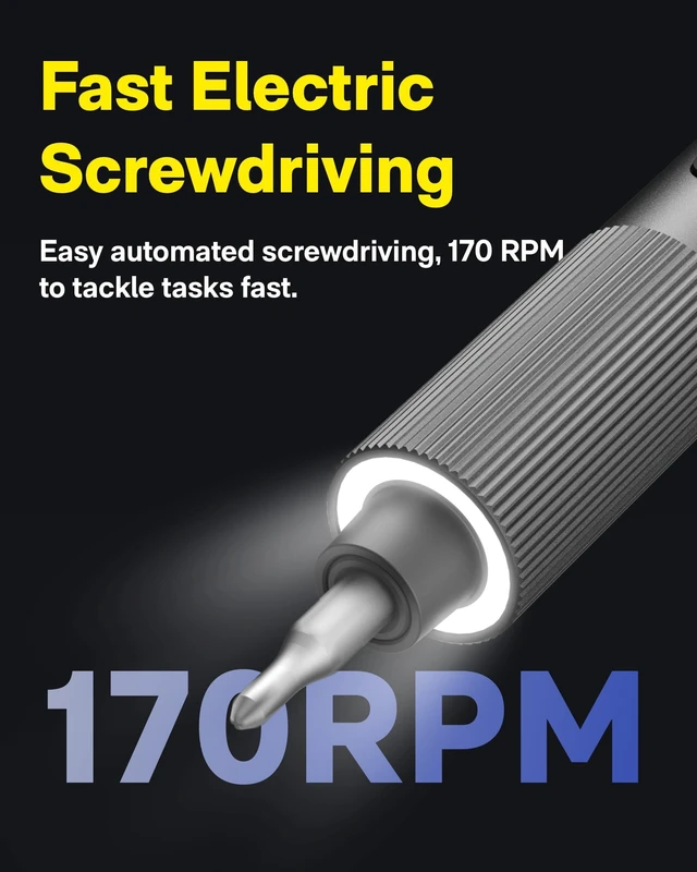 Alt view image 11 of 14 - 25-in-1 ADV Mini Electric Screwdriver Set with LED & Dual Torque | Professional Repair Tools for Technicians, Engineers, and DIY Electronics Maintenance