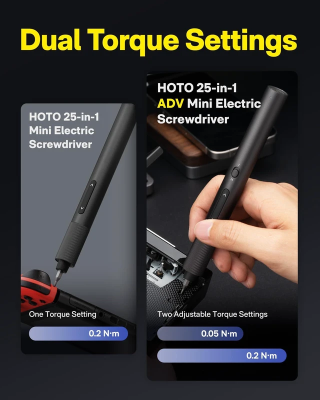 Alt view image 9 of 14 - 25-in-1 ADV Mini Electric Screwdriver Set with LED & Dual Torque | Professional Repair Tools for Technicians, Engineers, and DIY Electronics Maintenance