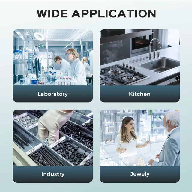 Alt view image 14 of 14 - Lab Scale 1000g x 0.01g Precision Electronic Scientific Scale Analytical Balance for Laboratory Jewelry Kitchen Industry