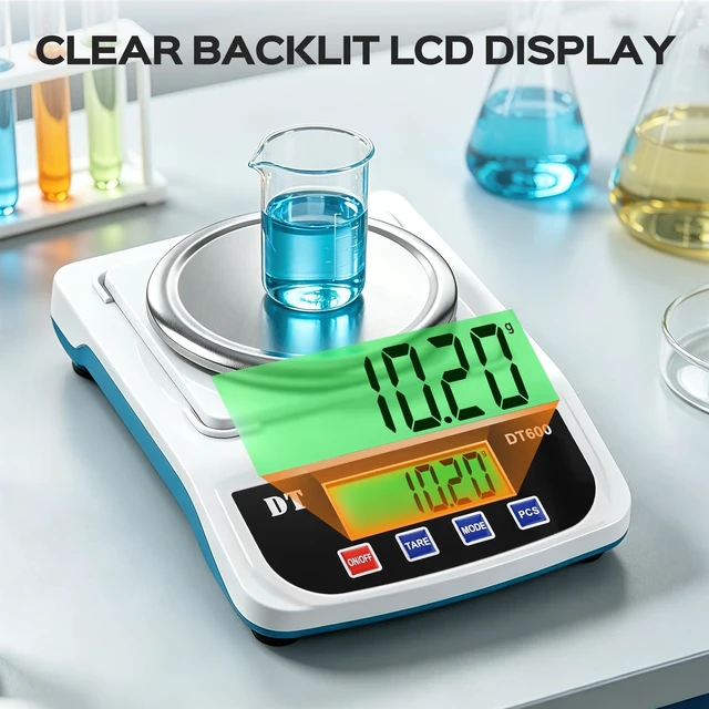 Alt view image 13 of 14 - Lab Scale 1000g x 0.01g Precision Electronic Scientific Scale Analytical Balance for Laboratory Jewelry Kitchen Industry