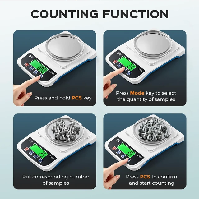 Alt view image 10 of 14 - Lab Scale 1000g x 0.01g Precision Electronic Scientific Scale Analytical Balance for Laboratory Jewelry Kitchen Industry
