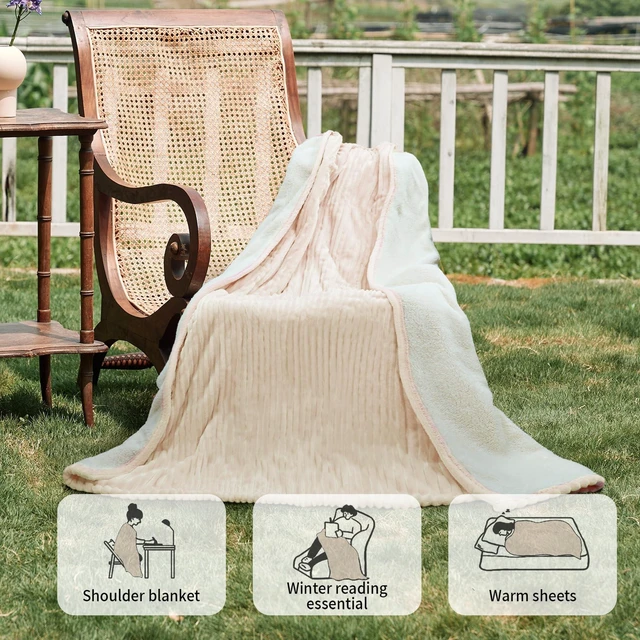 Alt view image 11 of 14 - Heated Blanket 50"X60",Soft Electric Blanket,ETL Certified,Beige | Heating Levels,Auto-Off Function,Heated Throw Blanket for Bed,Machine Washable,Gifts for Grapa