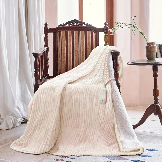 Alt view image 9 of 14 - Heated Blanket 50"X60",Soft Electric Blanket,ETL Certified,Beige | Heating Levels,Auto-Off Function,Heated Throw Blanket for Bed,Machine Washable,Gifts for Grapa