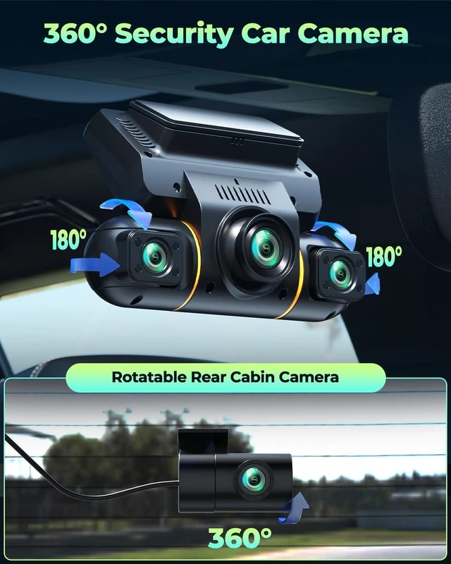 Alt view image 9 of 12 - 4 Channel Dash Cam 360 View Front and Rear Inside Left Right | 1080P Dash Camera for Cars with Hardwire Kit, 24H Parking Monitor, 8 IR Night Vision, G-Sensor, 128GB Card Included