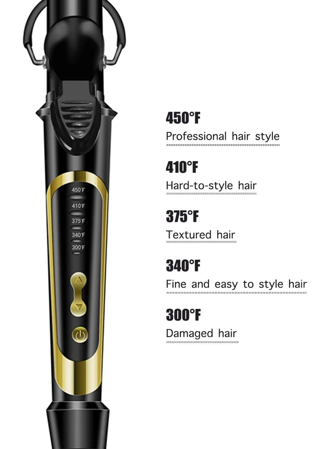 Alt view image 14 of 14 - 1 Inch Extra Long Hair Curling Iron with Ceramic Tourmaline Barrel, Professional Hair Curler up to 450°F with Dual Voltage for Worldwild Use, Hair Waving Style Tool for Girls&WomenBlack