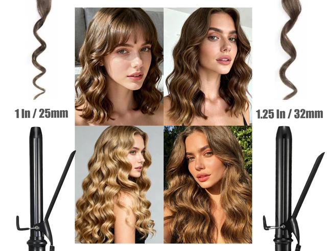 Alt view image 11 of 14 - 1 Inch Extra Long Hair Curling Iron with Ceramic Tourmaline Barrel, Professional Hair Curler up to 450°F with Dual Voltage for Worldwild Use, Hair Waving Style Tool for Girls&WomenBlack
