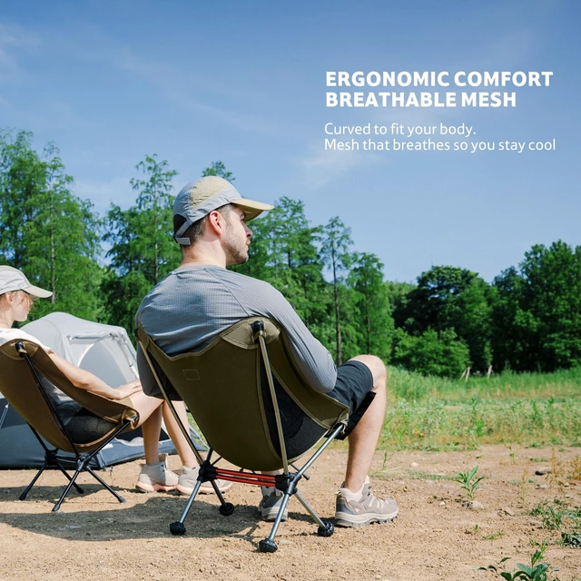 Alt view image 12 of 14 - YL08 Ultralight Camping Chair Only 2.12 LBS, Anti-Sinking Feet | Portable Lightweight Backpacking Chair, Breathable Side Mesh, Quick-Setup Shock-Cord Foldable Frame to Hiking, Beach & Travel