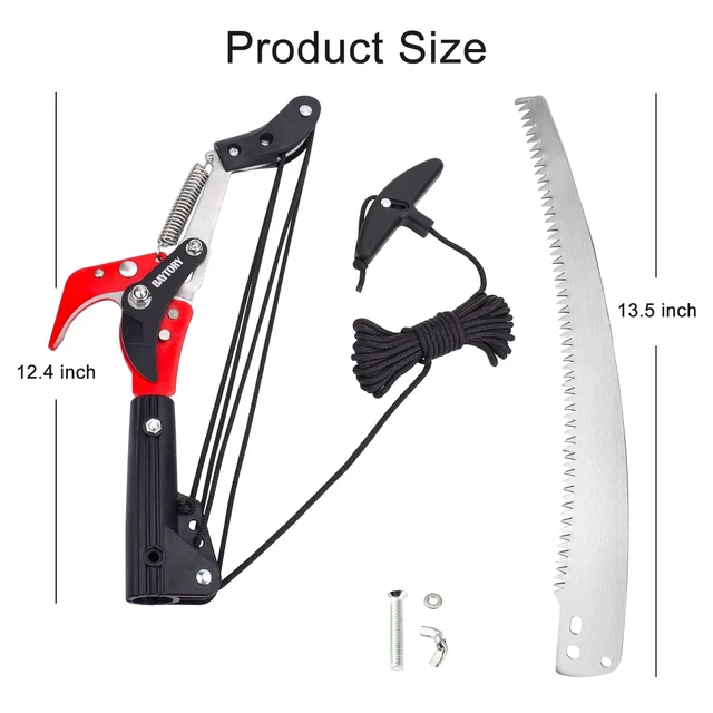 Alt view image 9 of 12 - Extendable Tree Pruner Saw Head Without Pole, Pruning Shears | High-Altitude Branches Trimmer, Harvester Clipper for Plant Twig Vine, Labor-saving 4 Wheels Garden Trimming Tool