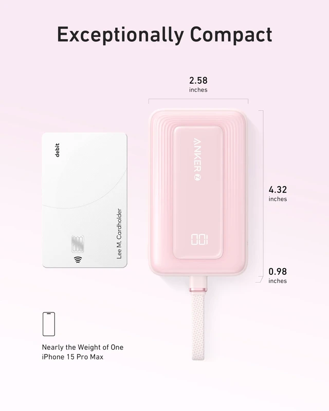 Alt view image 14 of 14 - Power Bank,10,000mAh 30W with USB-C Travel Essential Portable Charger | 30W Portable Charger with USB-C Input and Output, Travel-Essential Phone Power Bank for iPhone 17 / 16, Galaxy, and More