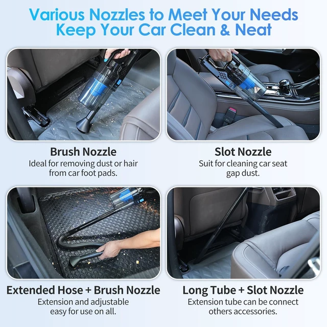 Alt view image 10 of 14 - 17pcs Car Detailing Kit Interior Cleaner, Car Interior Cleaning Kit with Handheld Car Vacuum, Car Detailing Brushes, Windshield Cleaning Tool, Car Cleaning Supplies, Car Accessories for Men, Women