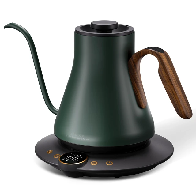 Alt view image 8 of 14 - FLOW B9 Gooseneck Electric Kettle ±1°F Temperature Control | Pour Over Coffee & Tea, 0.9L Capacity, 1500W Fast Heating, 1H Keep Warm, Delacroix Green