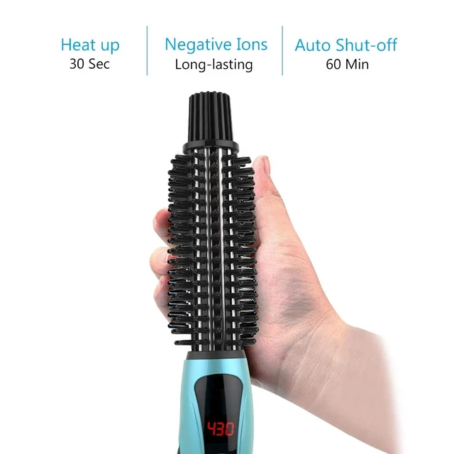 Alt view image 9 of 14 - Curling Iron, Dual Voltage Travel 1 Inch Ceramic Tourmaline Ionic Hair Curler Hot Brush, Professional Anti-Scald Instant Heat Up Curling Wands, Heated Styler for Long Hair