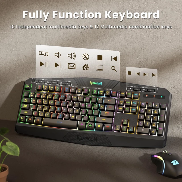 Alt view image 13 of 14 - S101M-KS Gaming Keyboard and Mouse Wireless with Tri-Mode, RGB Keyboard and 4800 DPI Gaming Mouse, 10 Independent Multimedia Keys for Wins, PC, Computer, Wireless S101 Ideal for Gamer