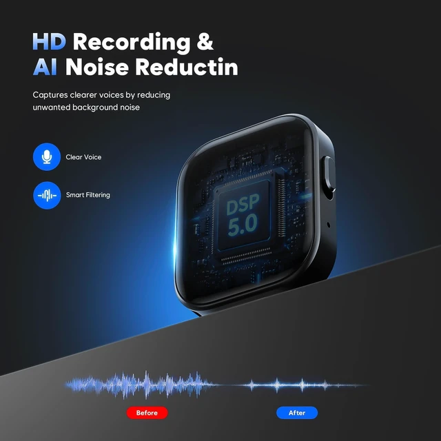 Alt view image 14 of 14 - 64GB(9800H) Magnetic Voice Recorder, Voice Activated & AI Noise Reduction | 100H Battery Portable Audio Recorder, MP3/WAV Dual-Format HD Recording Device, Type-C OTG Playback for Lecture,Meeting