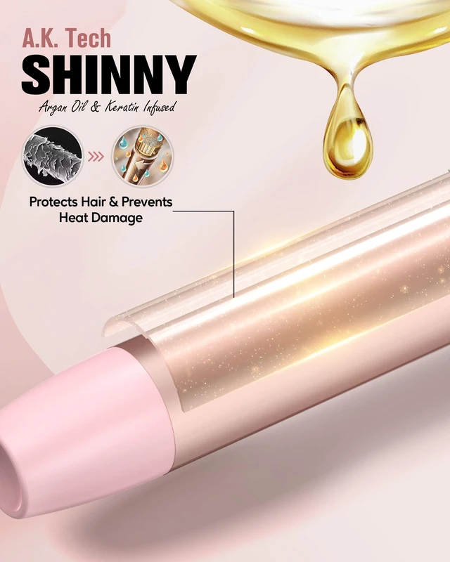 Alt view image 13 of 14 - 3-in-1 Interchangeable Automatic Rotating Curling Iron & Thermal Brush Set, 1'' /1.25'' Curling Iron, Automatic Hair Curler with 1.5'' Heating Round Curling Brush, 3 Temps Adjustable 300-410°F
