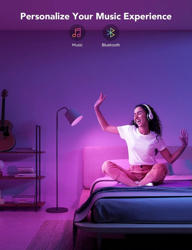 Alt view image 14 of 14 - Smart Light Bulbs, 1200 Lumens Dimmable BR30 Bulbs, RGBWW 2 Pack | RGBWW Color Changing Light Bulb, Flood Light Bulbs Work with Alexa, Google Assistant, WiFi & Bluetooth LED Bulbs, Music Sync