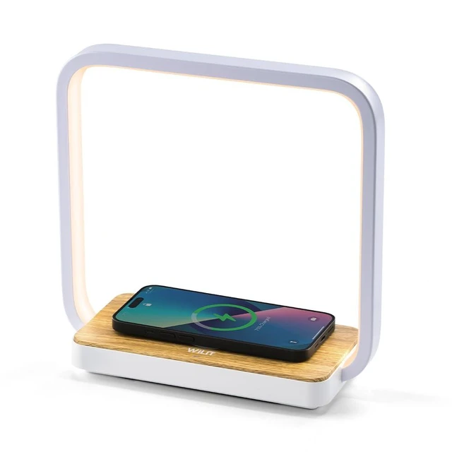 Alt view image 8 of 10 - Bedside Lamp with Qi Wireless Charger, A13 Table lamp 3 Step Dimmable Touch Control Desk Lamp for for Living Room, Bedroom, Kids Room.