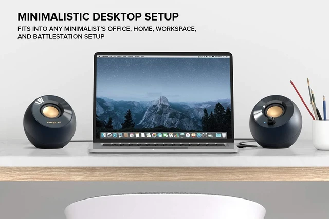 Alt view image 12 of 14 - 2.0 USB Desktop Stereo Speakers for PC/Laptop, Black | 2.0 desktop speakers, USB-Powered, Compact, Stereo, Desktop Speakers, PC Audio, Minimal Design, Laptop Speakers, Black
