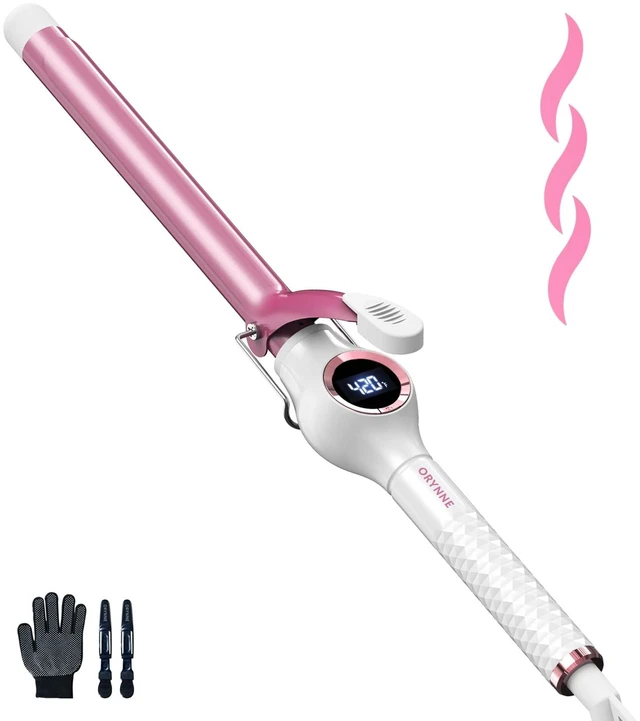 Alt view image 8 of 14 - Ceramic Curling Iron, 3/4 Inch Barrel, Digital Temp Control, Fast Heat Up, 7 Adjustable Temperatures, 60 Min Auto Shut Off