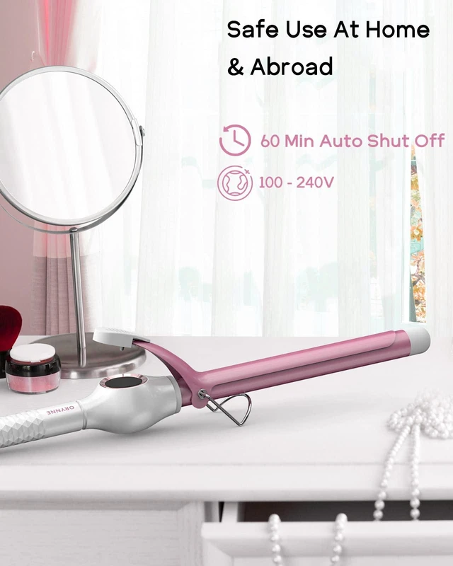 Alt view image 13 of 14 - Ceramic Curling Iron, 3/4 Inch Barrel, Digital Temp Control, Fast Heat Up, 7 Adjustable Temperatures, 60 Min Auto Shut Off
