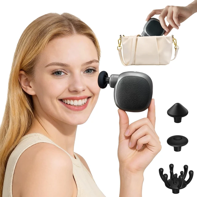 Alt view image 8 of 14 - Mini Massage Gun, Small Handheld Muscle Massager for Face Neck Scalp | Palm-Sized Deep Tissue Travel Massage Gun, Pocket Massage Gun Portable, Lightweight, Quiet, USB-C, Gift for Women & Men