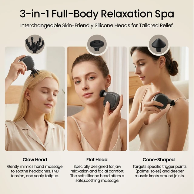 Alt view image 11 of 14 - Mini Massage Gun, Small Handheld Muscle Massager for Face Neck Scalp | Palm-Sized Deep Tissue Travel Massage Gun, Pocket Massage Gun Portable, Lightweight, Quiet, USB-C, Gift for Women & Men