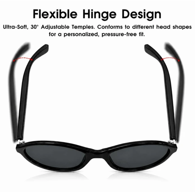 Alt view image 11 of 14 - AI Glasses for Women with Thin Temples Cat Eye Smart Sunglasses | Real-Time Translation - 160+ Languages, Open-Ear Audio Lightweight Bluetooth Glasses for Travel, Business - Black