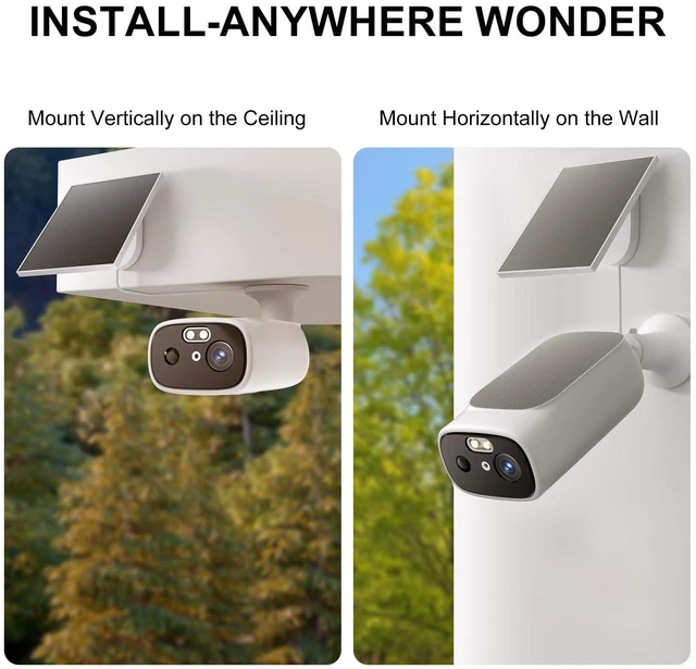 Alt view image 12 of 14 - 2K Solar Security Cameras Wireless Outdoor(2 Cams) | 2.4/5Ghz WiFi, AI Motion Detection, Color Night Vision, SD Card/Cloud Storage, Waterproof, Work with Alexa/Google Home