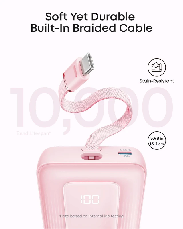 Alt view image 11 of 14 - Zolo Power Bank, 20,000mAh 45W Portable Charger with Built-in USB-C