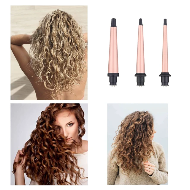 Alt view image 12 of 14 - Curling Iron Wand Set 3 in 1 with 0.35"-1.25" Ceramic Barrels | Dual Voltage Hair Curler Wand, 3 Interchangeable Barrels, Quick Create Hairstyle in All Hair Type, Gift for Women
