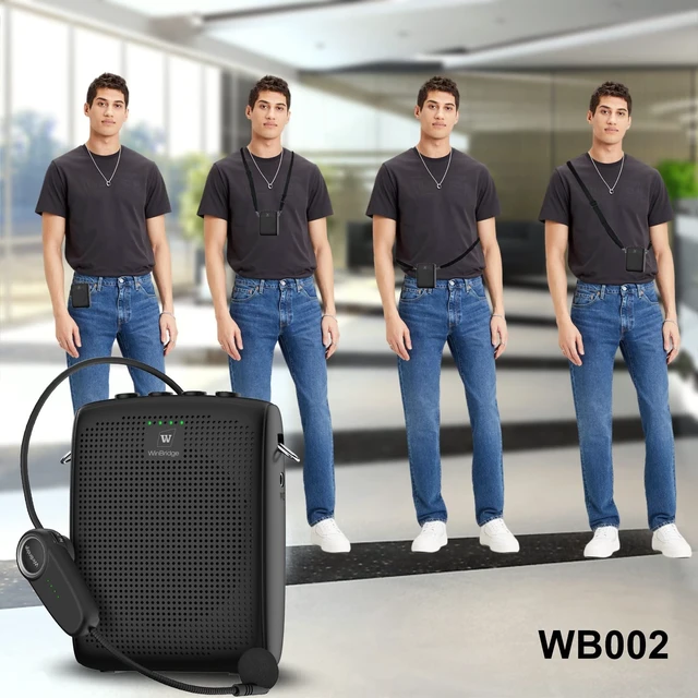 Alt view image 11 of 14 - Voice Amplifier with Bluetooth, Portable Speaker and Microphone | Wireless Mic Headset Speaker for Teachers, Tour Guide, Public Speaking, Fitness Instructors, Features Mute, 15W WB002