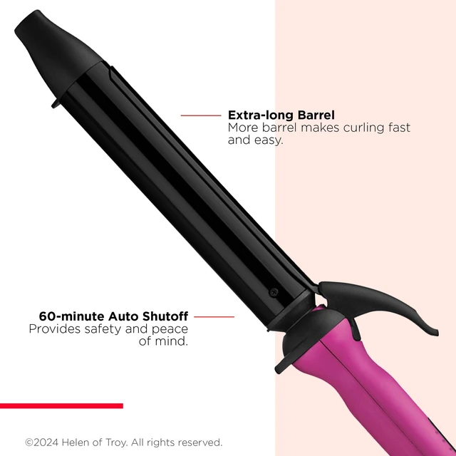 Alt view image 10 of 14 - Easy Heat 1.25" Curling Iron with Extra-Long Barrel | 3X Ceramic Coated for Reduced Damage, Fast Styling, 30 Heat Settings, For Extra Loose Waves and Curls