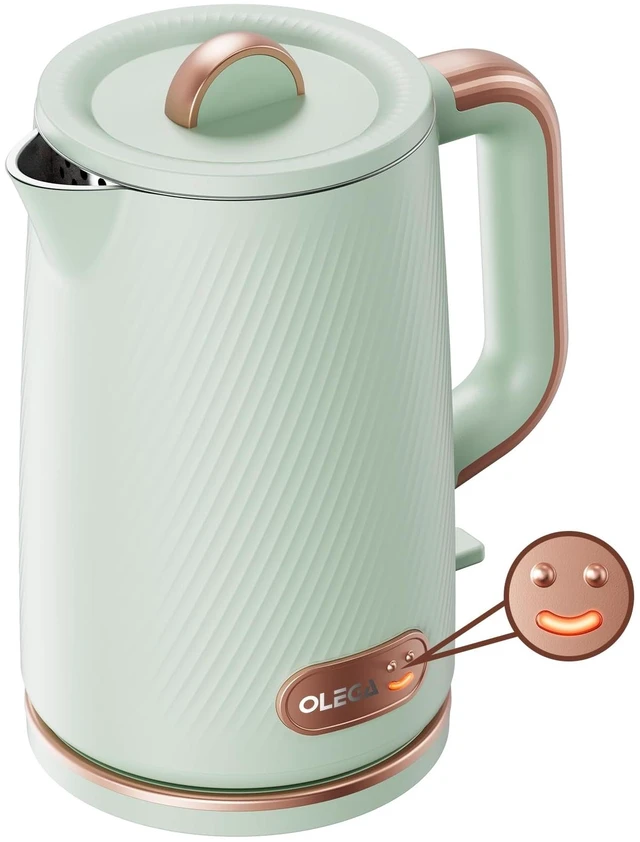Alt view image 8 of 14 - OLEGA Electric Tea Kettle: 1200W Fast Boil Electric Water Kettles 1.5L | Stainless Steel Kettle; Large Electric Water Kettle; Plastic Free Teapot; Auto Shut-Off Water Boiler; Fast Boil Kettles