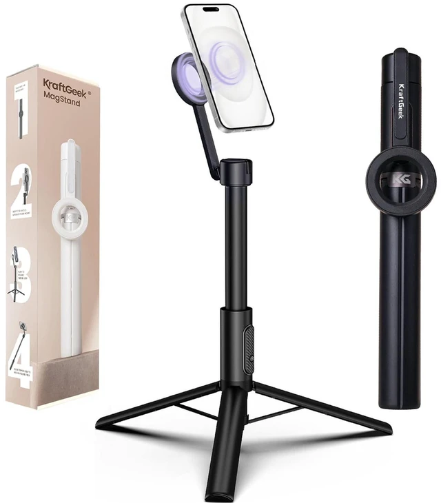Alt view image 7 of 12 - Magnetic Phone Tripod for iPhone, 64" Selfie Stick for Magsafe | N52 Magnetic Mount, Reinforced Aluminum, Portable Cell Phone Tripod Stand with Remote for Travel & Video Recording